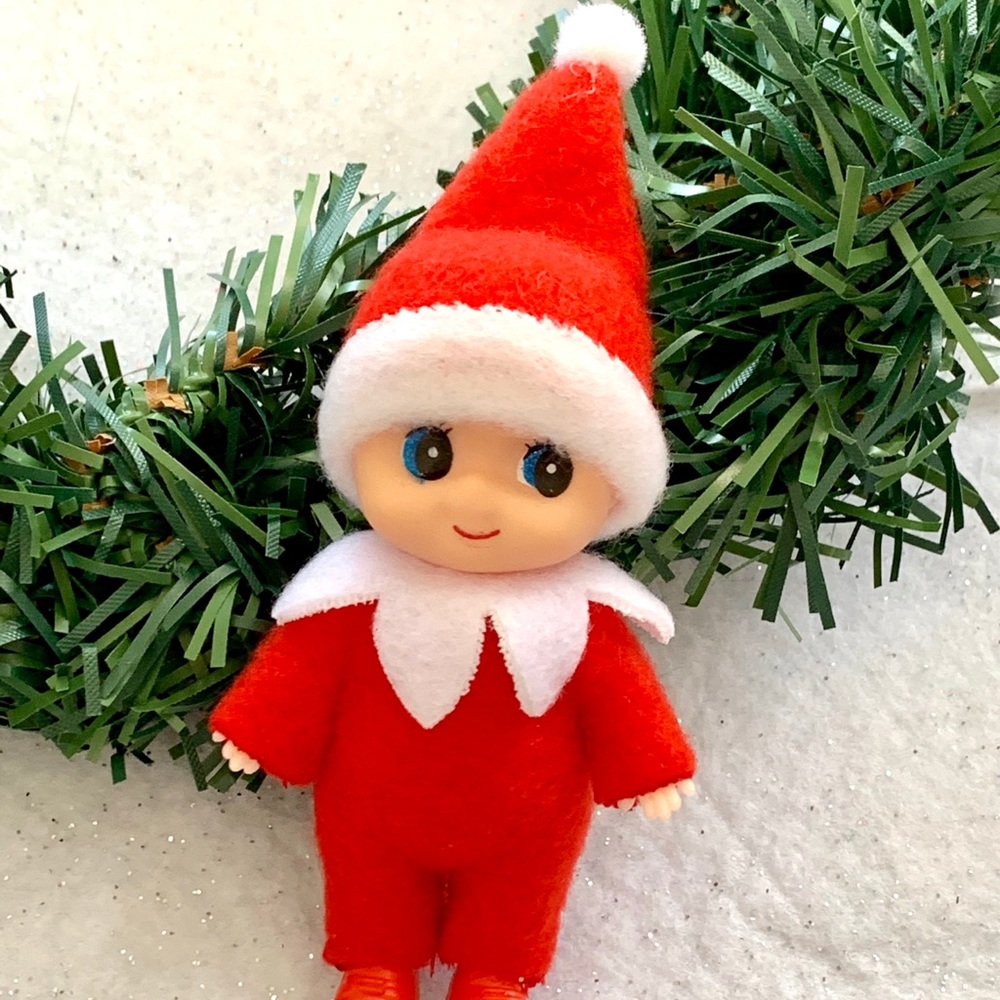 Red Baby Elf Doll Toddler Christmas Holiday Decor